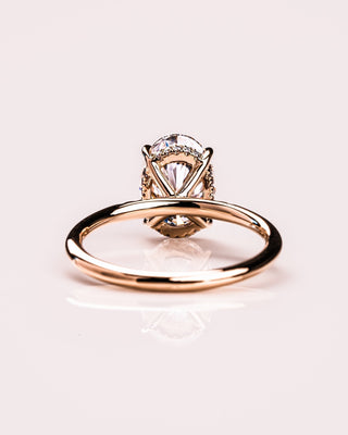 Cushion Hidden Halo Lab Grown Diamond Engagement Ring