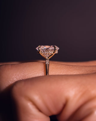Cushion Hidden Halo Lab Grown Diamond Engagement Ring
