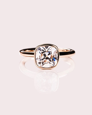 Cushion Hidden Halo Lab Grown Diamond Engagement Ring