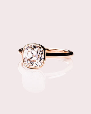 Cushion Hidden Halo Lab Grown Diamond Engagement Ring