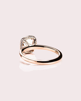Cushion Hidden Halo Lab Grown Diamond Engagement Ring
