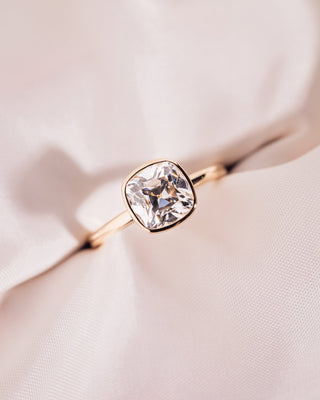Cushion Hidden Halo Lab Grown Diamond Engagement Ring