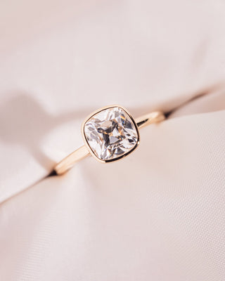 Cushion Hidden Halo Lab Grown Diamond Engagement Ring