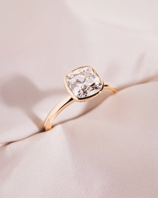 Cushion Hidden Halo Lab Grown Diamond Engagement Ring