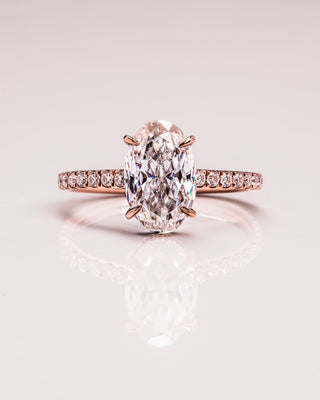 Cushion Hidden Halo Lab Grown Diamond Engagement Ring