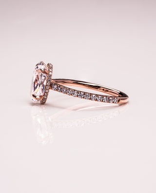 Cushion Hidden Halo Lab Grown Diamond Engagement Ring