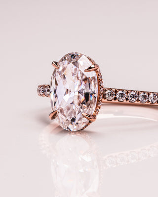Cushion Hidden Halo Lab Grown Diamond Engagement Ring