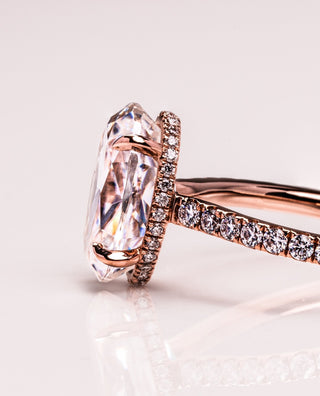 Cushion Hidden Halo Lab Grown Diamond Engagement Ring