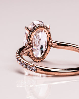 Cushion Hidden Halo Lab Grown Diamond Engagement Ring