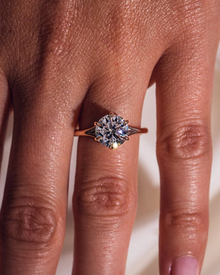 Cushion Hidden Halo Lab Grown Diamond Engagement Ring