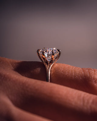 Cushion Hidden Halo Lab Grown Diamond Engagement Ring
