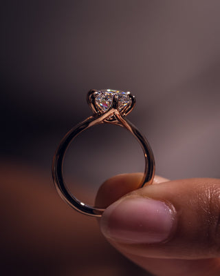 Cushion Hidden Halo Lab Grown Diamond Engagement Ring