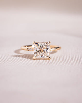 Cushion Hidden Halo Lab Grown Diamond Engagement Ring