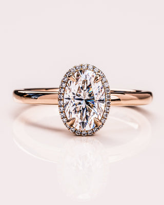 Cushion Hidden Halo Lab Grown Diamond Engagement Ring