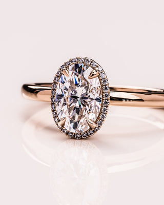 Cushion Hidden Halo Lab Grown Diamond Engagement Ring