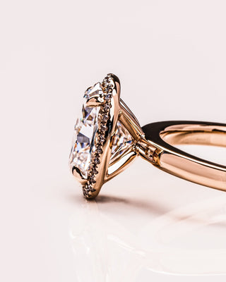 Cushion Hidden Halo Lab Grown Diamond Engagement Ring