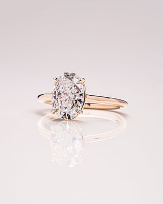 Cushion Hidden Halo Lab Grown Diamond Engagement Ring