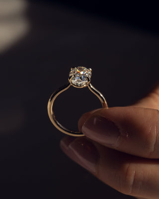 Cushion Hidden Halo Lab Grown Diamond Engagement Ring