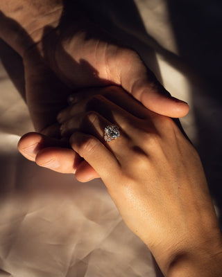Cushion Hidden Halo Lab Grown Diamond Engagement Ring