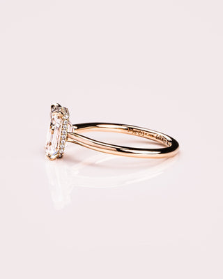Cushion Hidden Halo Lab Grown Diamond Engagement Ring