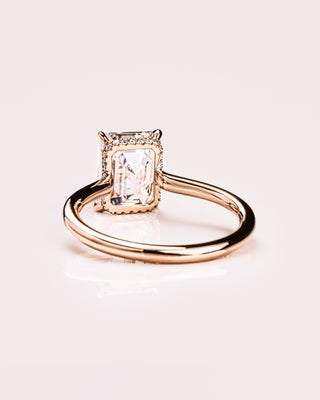 Cushion Hidden Halo Lab Grown Diamond Engagement Ring