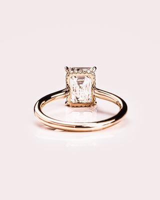 Cushion Hidden Halo Lab Grown Diamond Engagement Ring