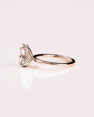 Cushion Hidden Halo Lab Grown Diamond Engagement Ring