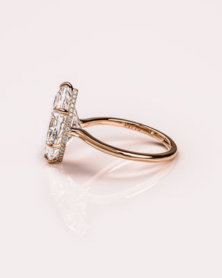 Cushion Hidden Halo Lab Grown Diamond Engagement Ring