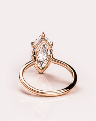 Cushion Hidden Halo Lab Grown Diamond Engagement Ring