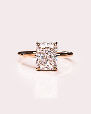 Cushion Hidden Halo Lab Grown Diamond Engagement Ring