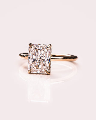 Cushion Hidden Halo Lab Grown Diamond Engagement Ring