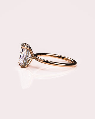 Cushion Hidden Halo Lab Grown Diamond Engagement Ring