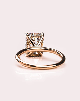 Cushion Hidden Halo Lab Grown Diamond Engagement Ring