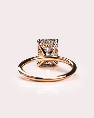 Cushion Hidden Halo Lab Grown Diamond Engagement Ring