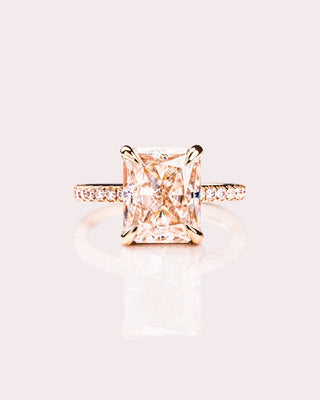 Cushion Hidden Halo Lab Grown Diamond Engagement Ring