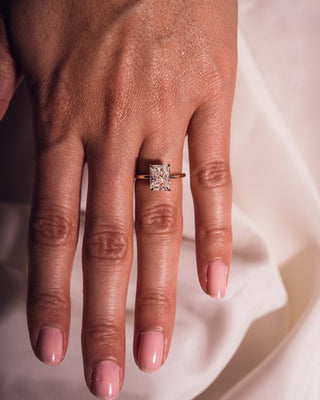 Cushion Hidden Halo Lab Grown Diamond Engagement Ring