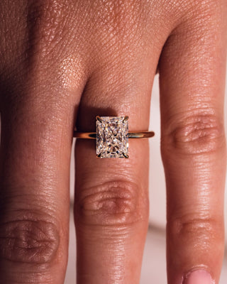 Cushion Hidden Halo Lab Grown Diamond Engagement Ring