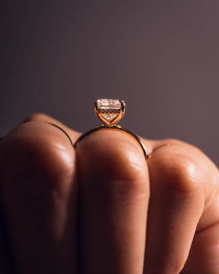 Cushion Hidden Halo Lab Grown Diamond Engagement Ring