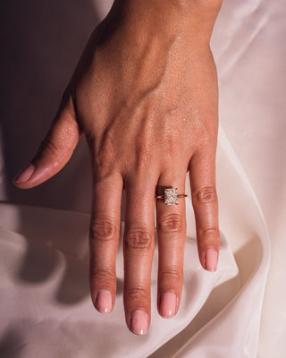Cushion Hidden Halo Lab Grown Diamond Engagement Ring