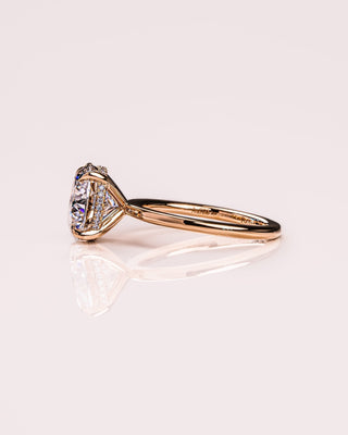 Cushion Hidden Halo Lab Grown Diamond Engagement Ring