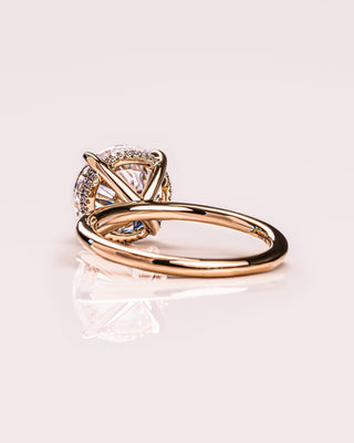 Cushion Hidden Halo Lab Grown Diamond Engagement Ring