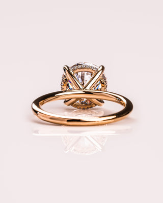 Cushion Hidden Halo Lab Grown Diamond Engagement Ring