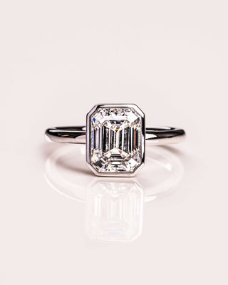 Cushion Hidden Halo Lab Grown Diamond Engagement Ring