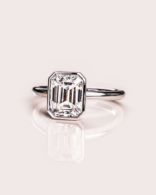 Cushion Hidden Halo Lab Grown Diamond Engagement Ring