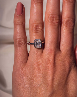 Cushion Hidden Halo Lab Grown Diamond Engagement Ring