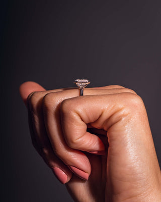 Cushion Hidden Halo Lab Grown Diamond Engagement Ring