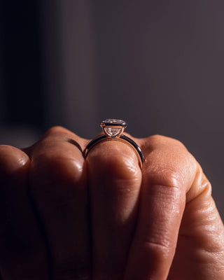 Cushion Hidden Halo Lab Grown Diamond Engagement Ring