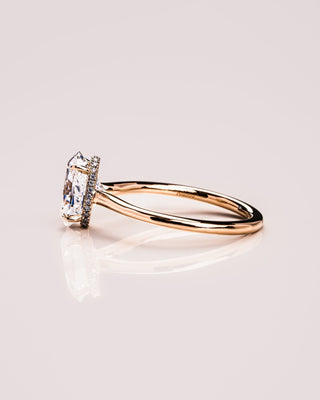 Cushion Hidden Halo Lab Grown Diamond Engagement Ring