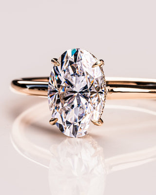 Cushion Hidden Halo Lab Grown Diamond Engagement Ring