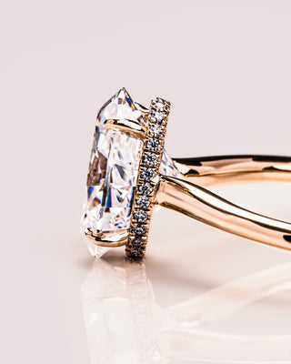 Cushion Hidden Halo Lab Grown Diamond Engagement Ring